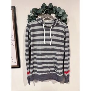 Nike The Athletic Department Striped Hooded Long Sleeve Top Women's Large L